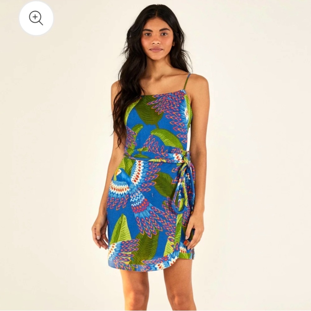 FARM Rio Vibrant Blue and Green Midi Dress